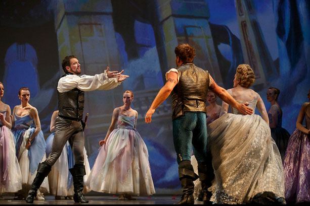 Olivier Laquerre - As Melisso with Meghan Lindsay and Krešimir Špicer. - Alcina (2014)