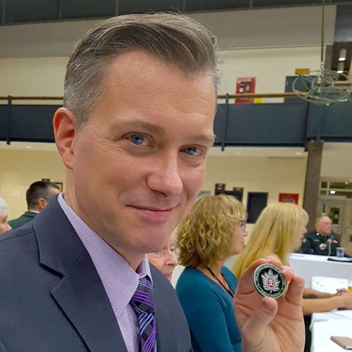 Olivier Laquerre - Moments after receiving the The Queen's Own Rifles of Canada's Coin